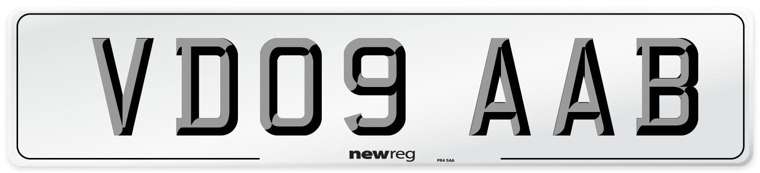 VD09 AAB Number Plate from New Reg